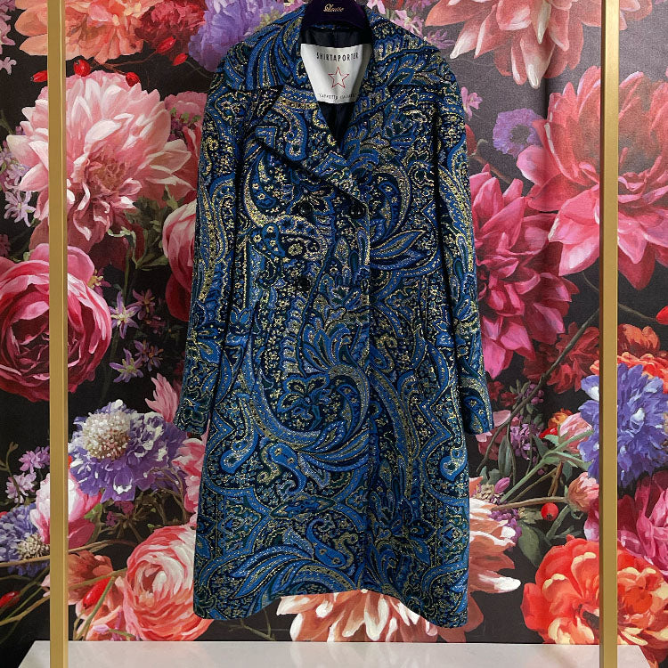 Shirtaporter Coat Paisley Blu