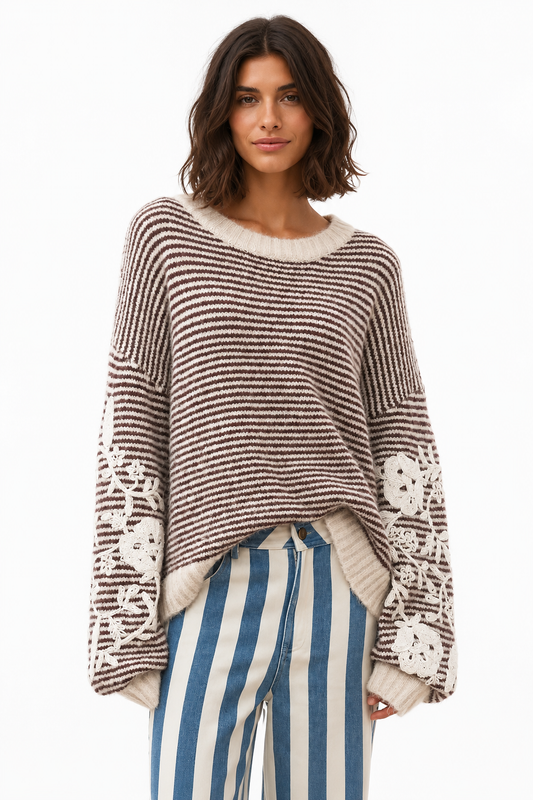 Gestreifter Strick-Pullover AUDREY