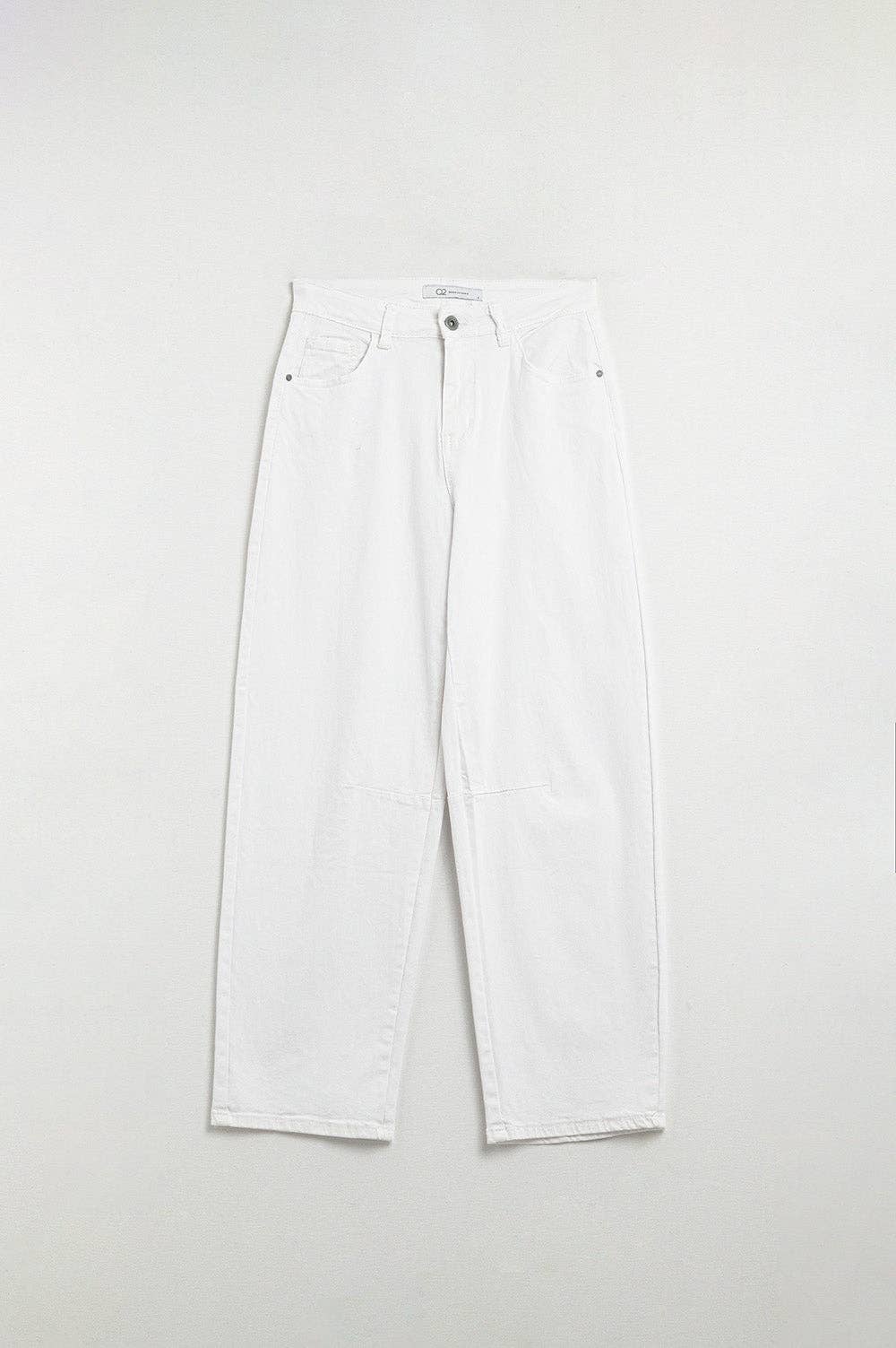 Q2 Stretch-Jeans Barrel Weiß