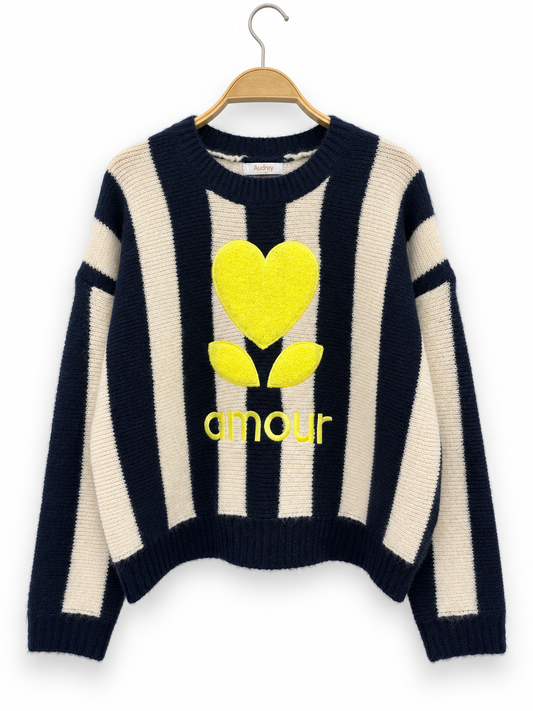 Pullover „Amour“ mit gesticktem Herz