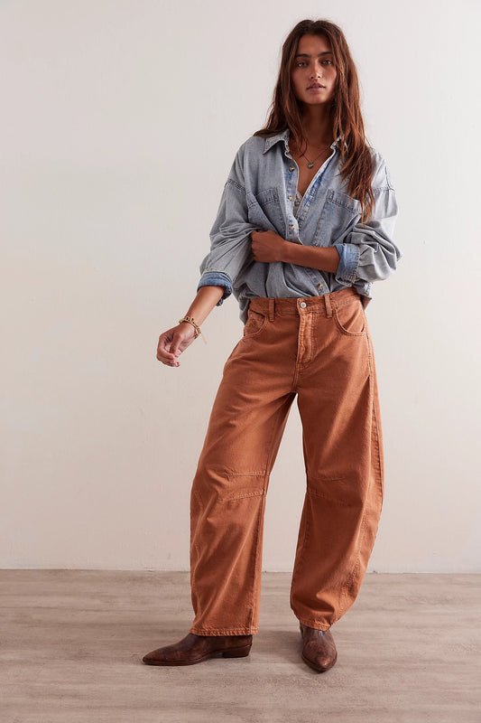 Free People Ginger Root Barrel Jeans