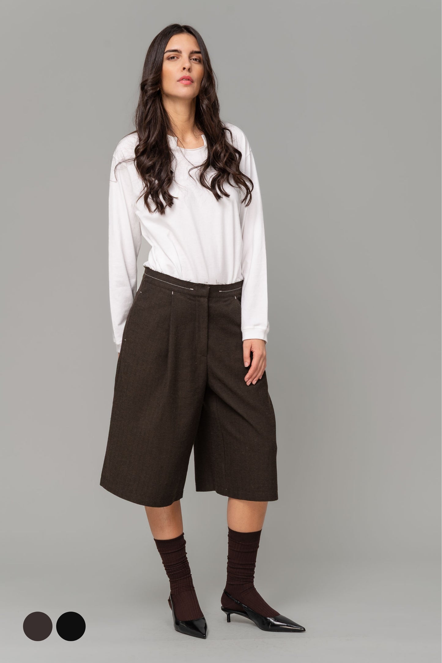 Noumeno Studio Bermuda Shorts with contrast stitching