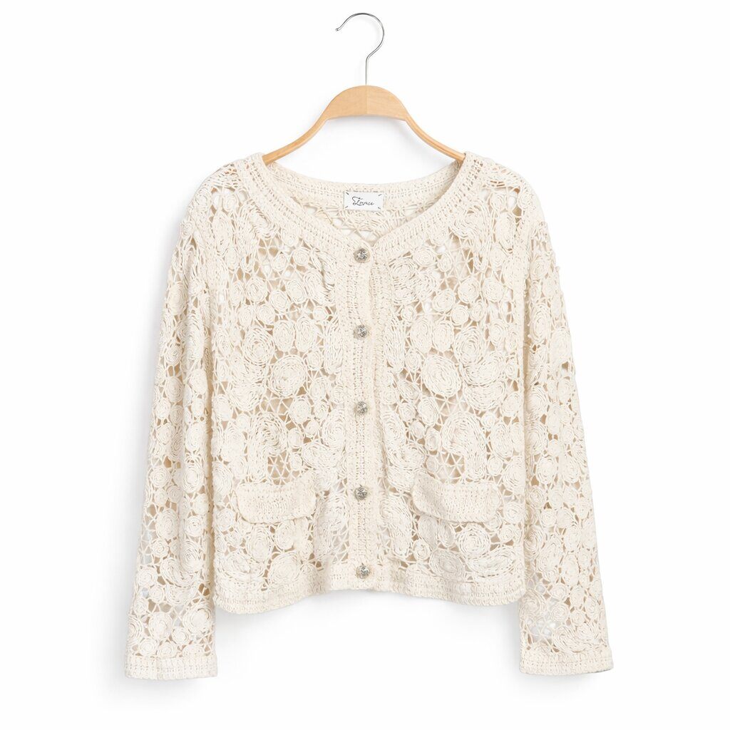 Kurzer lochstrick Cardigan