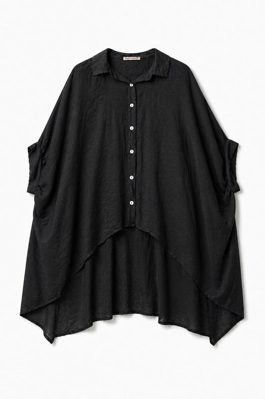 Übergroßes gewaschenes Tencel-Hemd