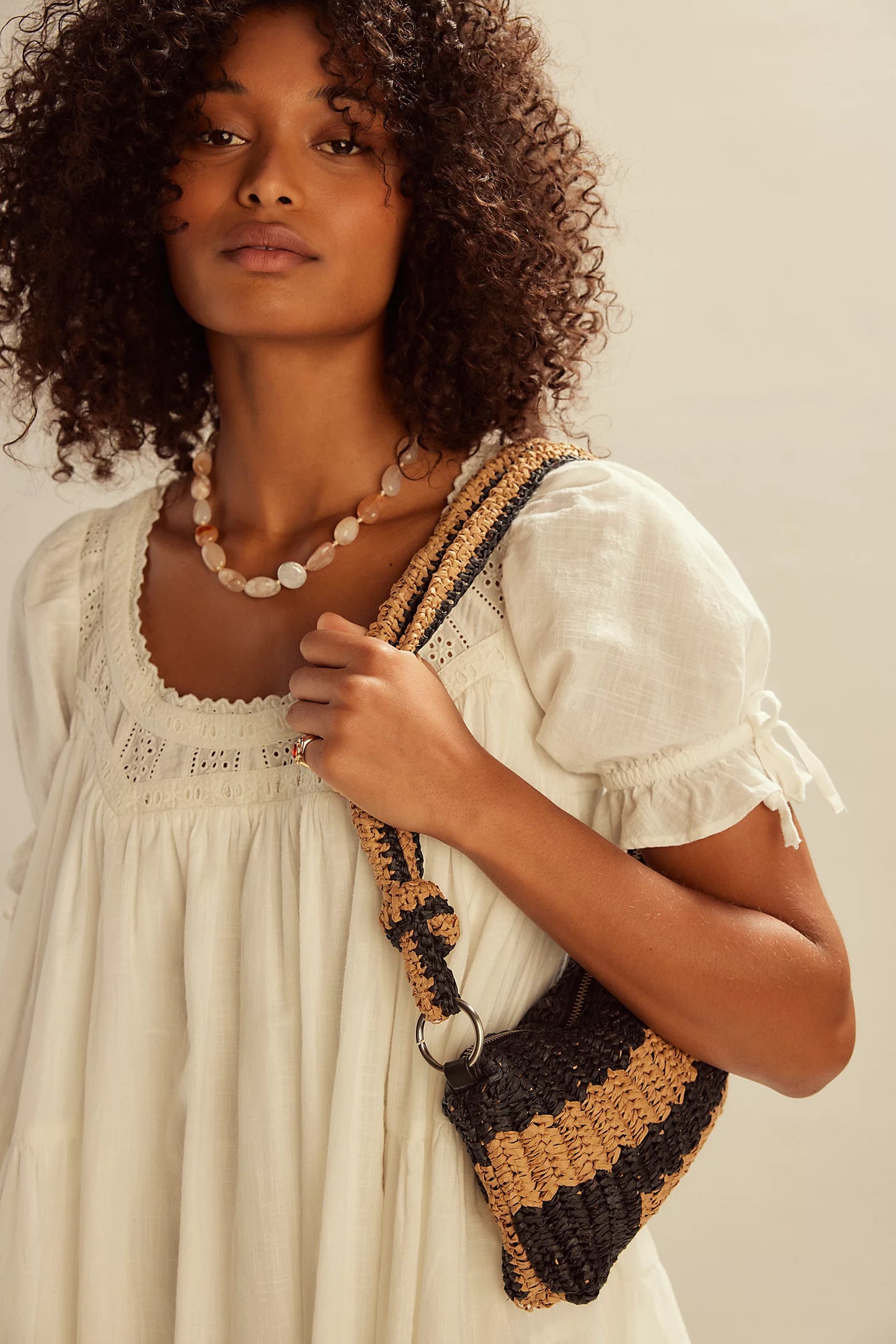 Free People Sandy Shores Babydoll Dres Ivory