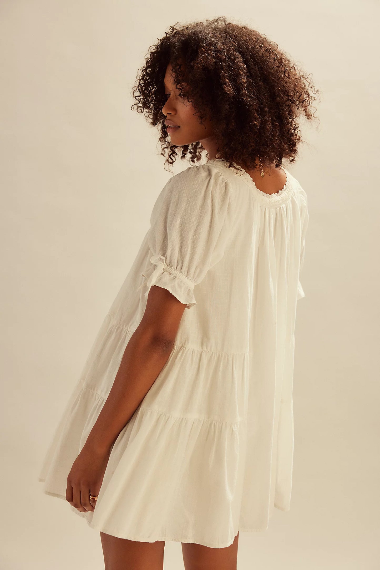 Free People Sandy Shores Babydoll Dres Ivory