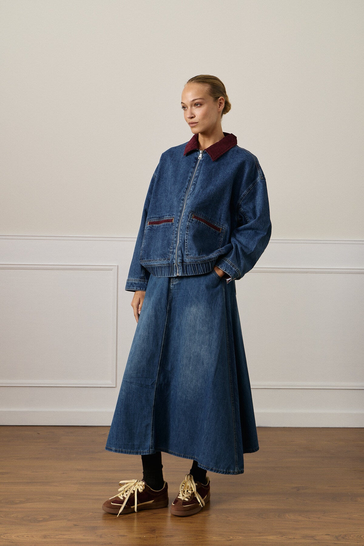Gioya Denim Jacke mit Cord