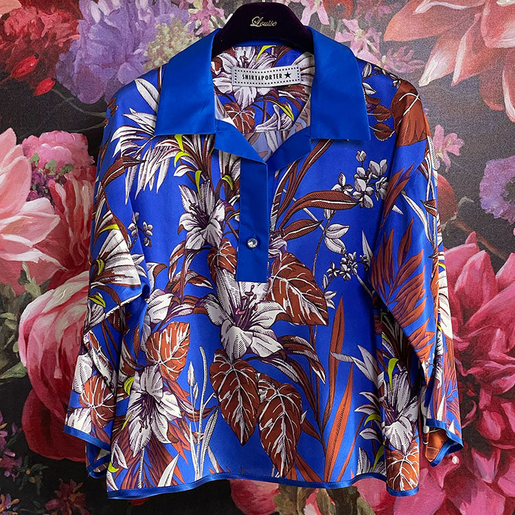 Shirtaporter Shirt ibiscus Blue