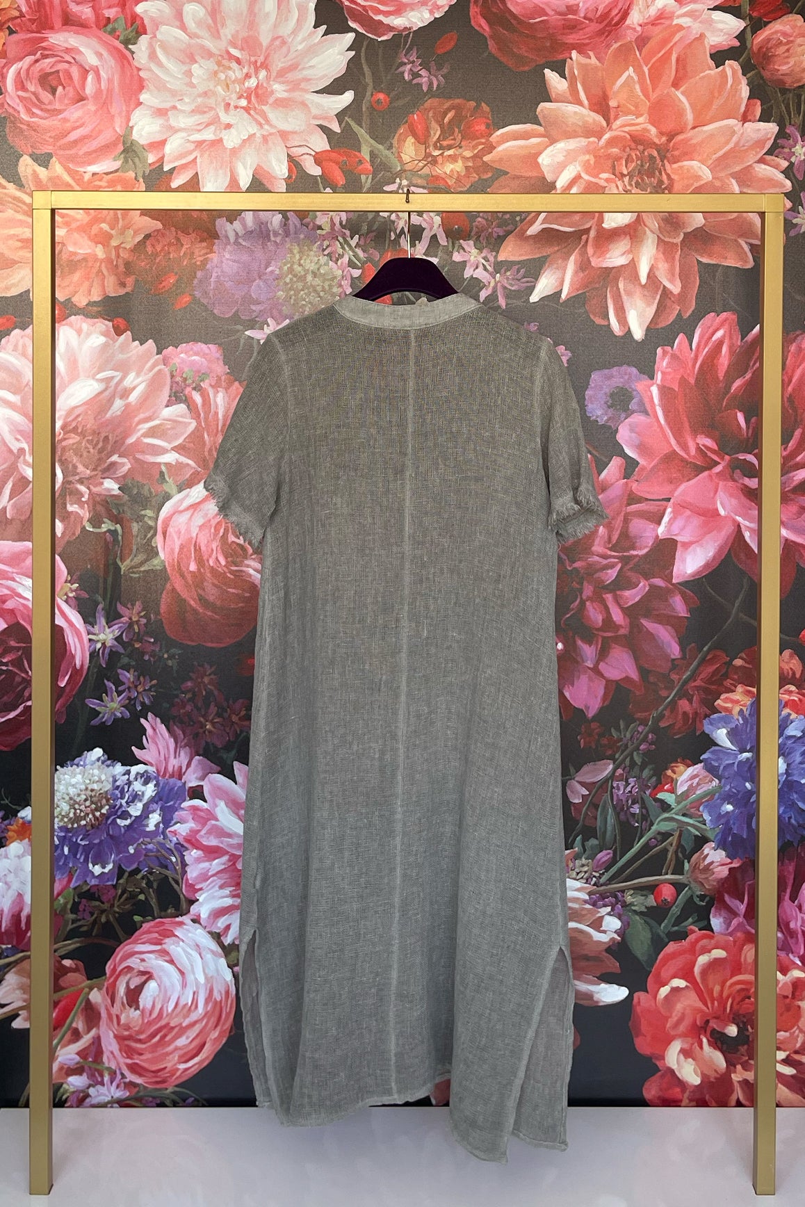 Kurzarm Kleid Taupe