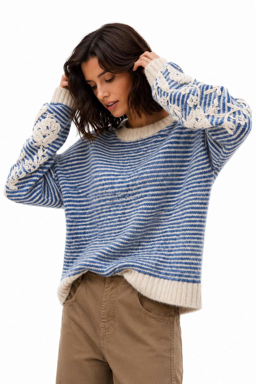 Gestreifter Strick-Pullover AUDREY