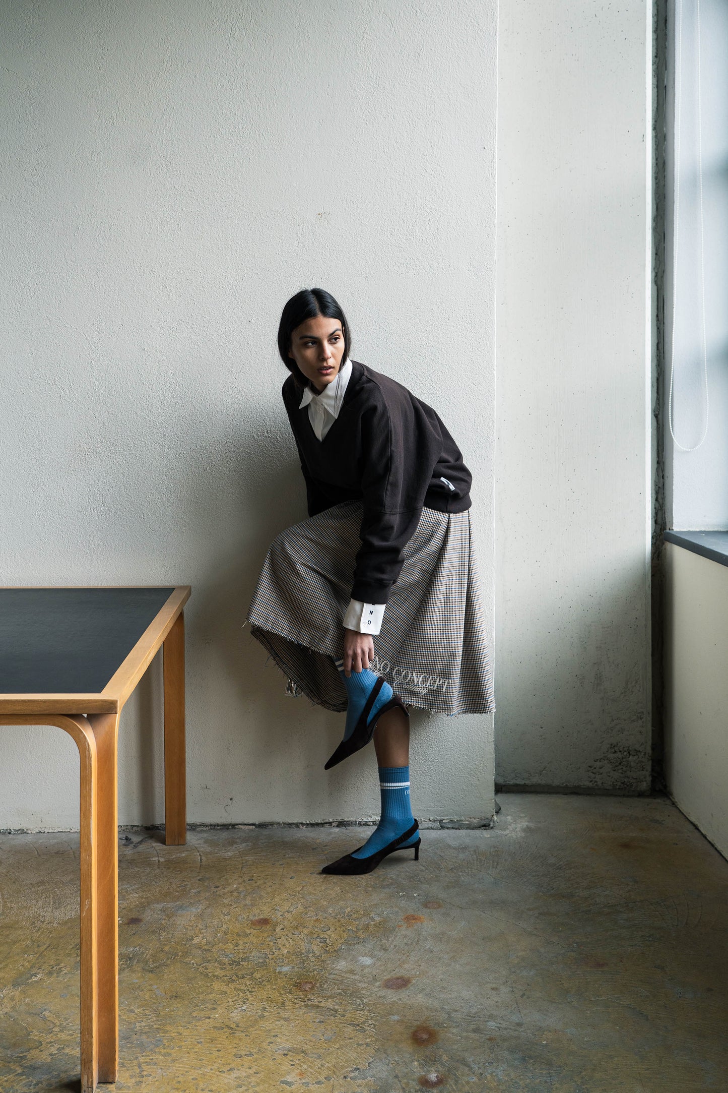 Noumeno Houndstooth Full Skirt
