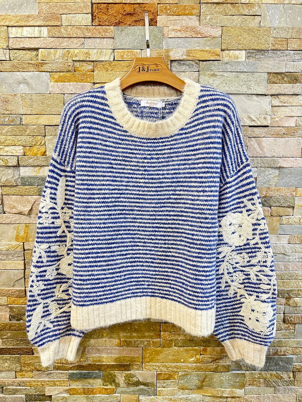 Gestreifter Strick-Pullover AUDREY