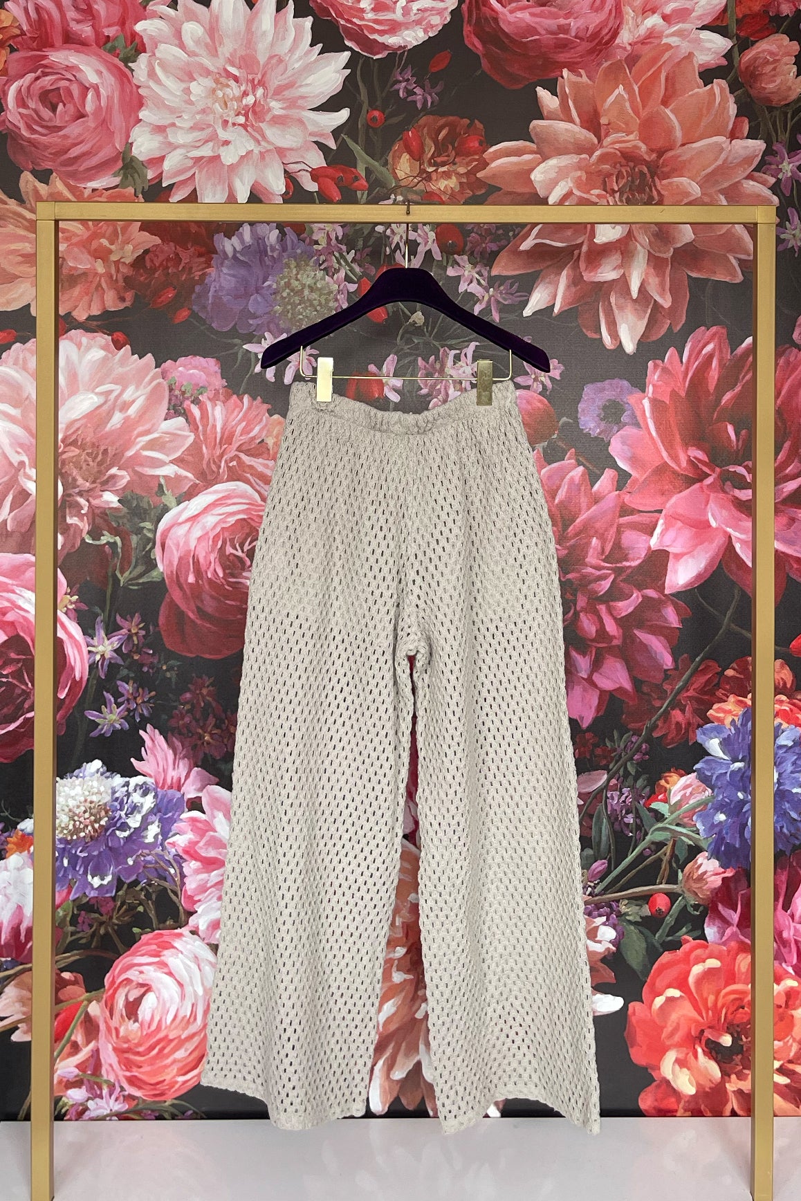 SL Hose grobmaschig Taupe