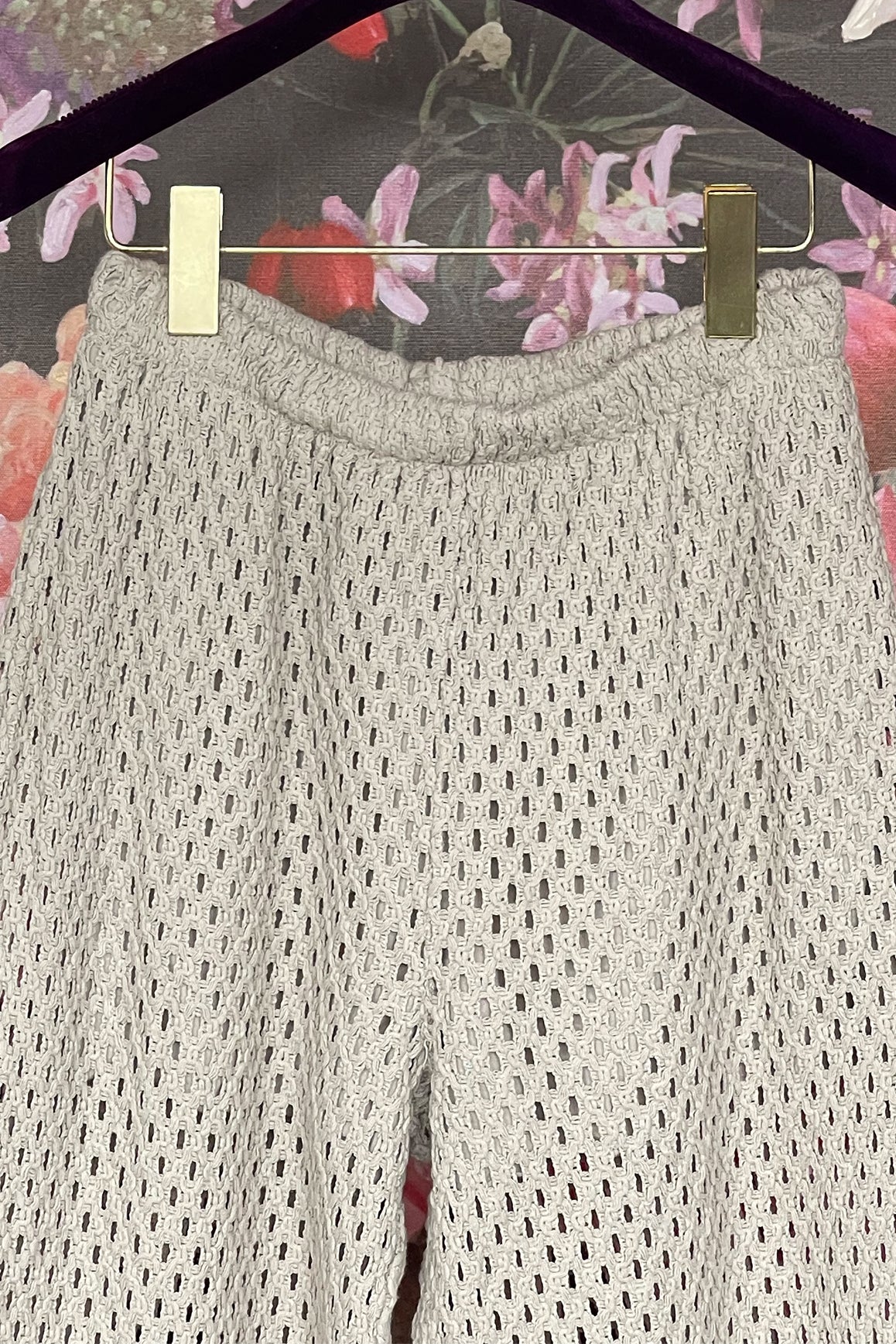SL Hose grobmaschig Taupe