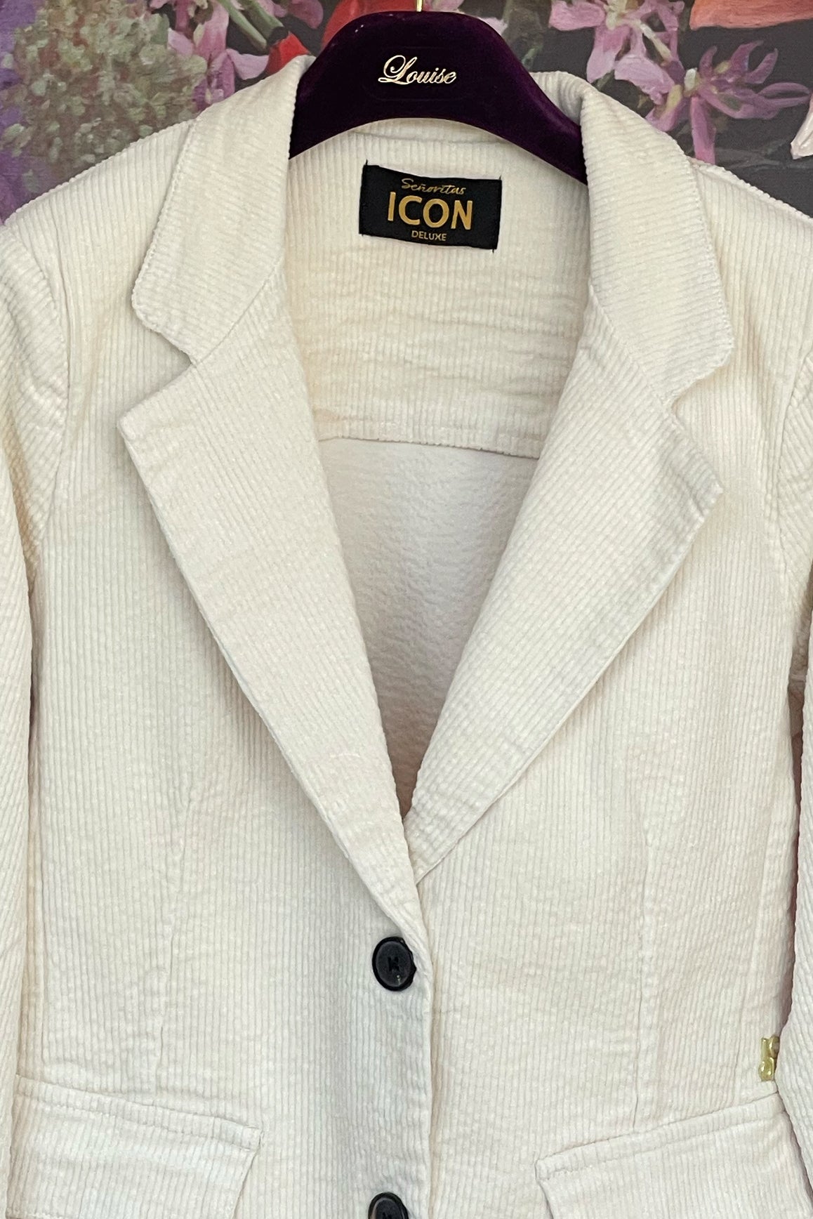Icon Cord Blazer Creme