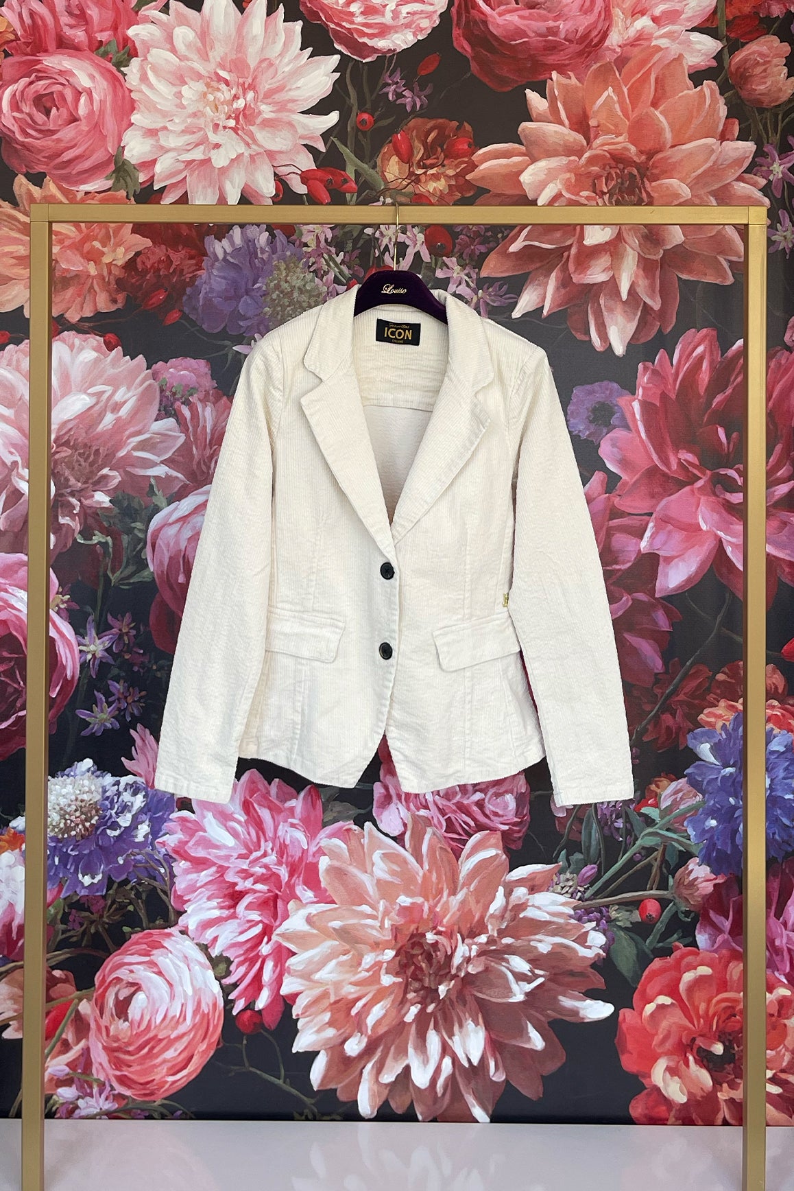 Icon Cord Blazer Creme