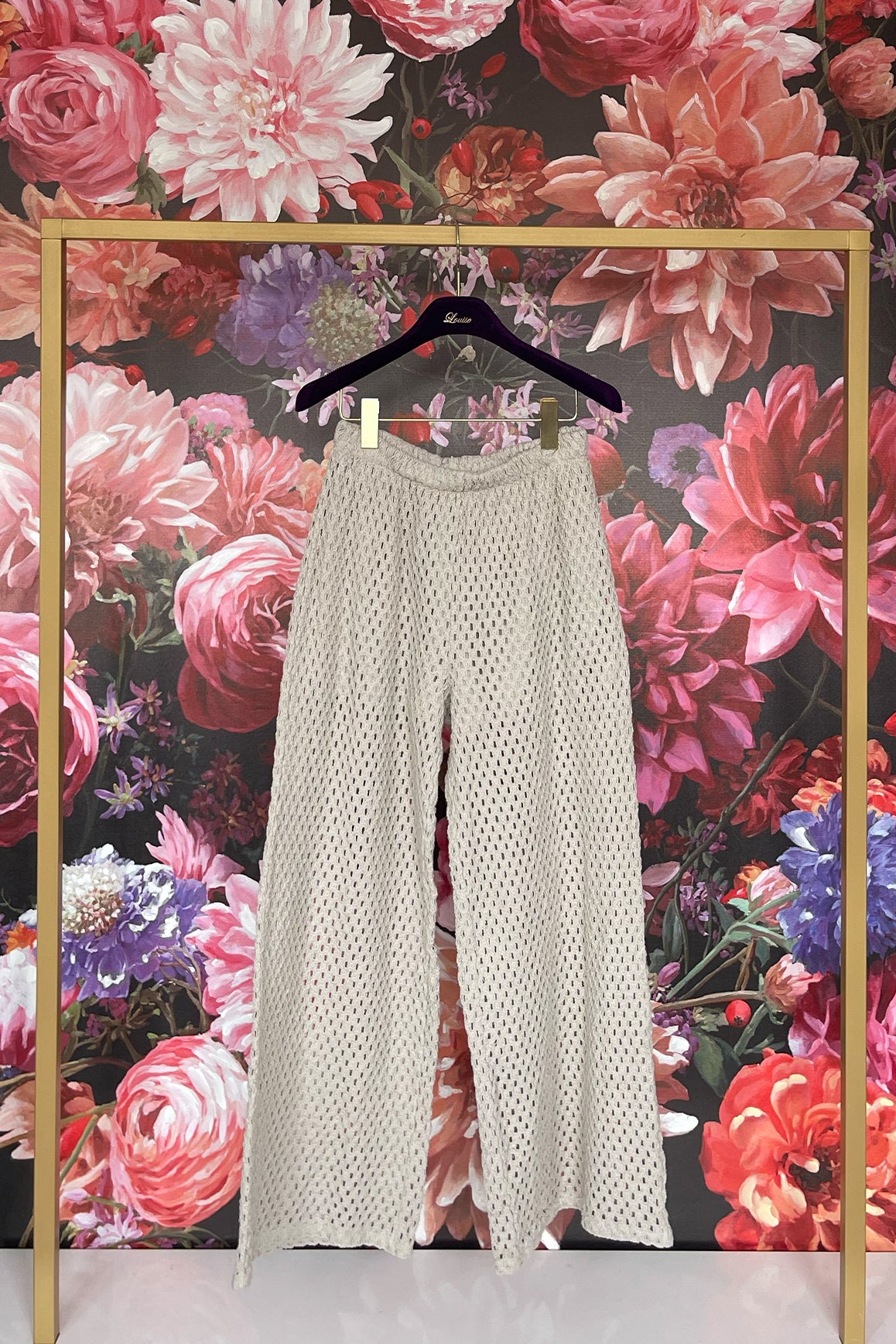 SL Hose grobmaschig Taupe