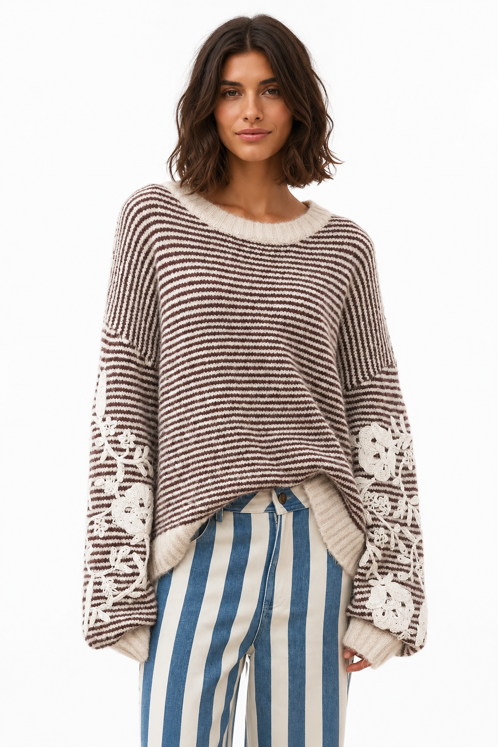 Gestreifter Strick-Pullover AUDREY