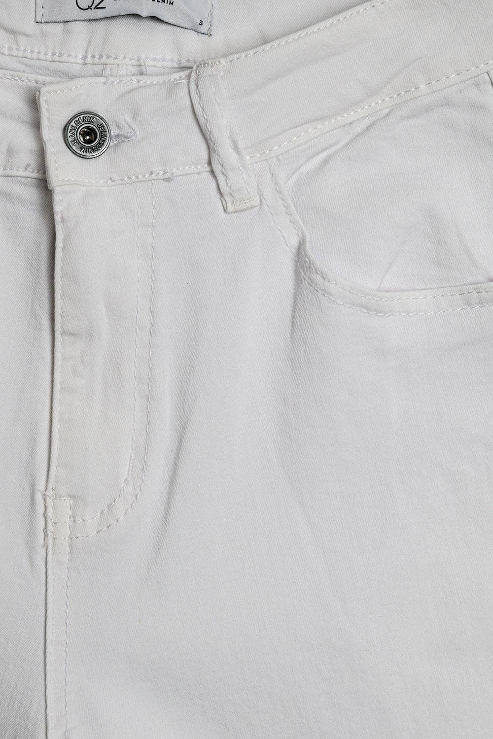 Q2 Stretch-Jeans Barrel Weiß