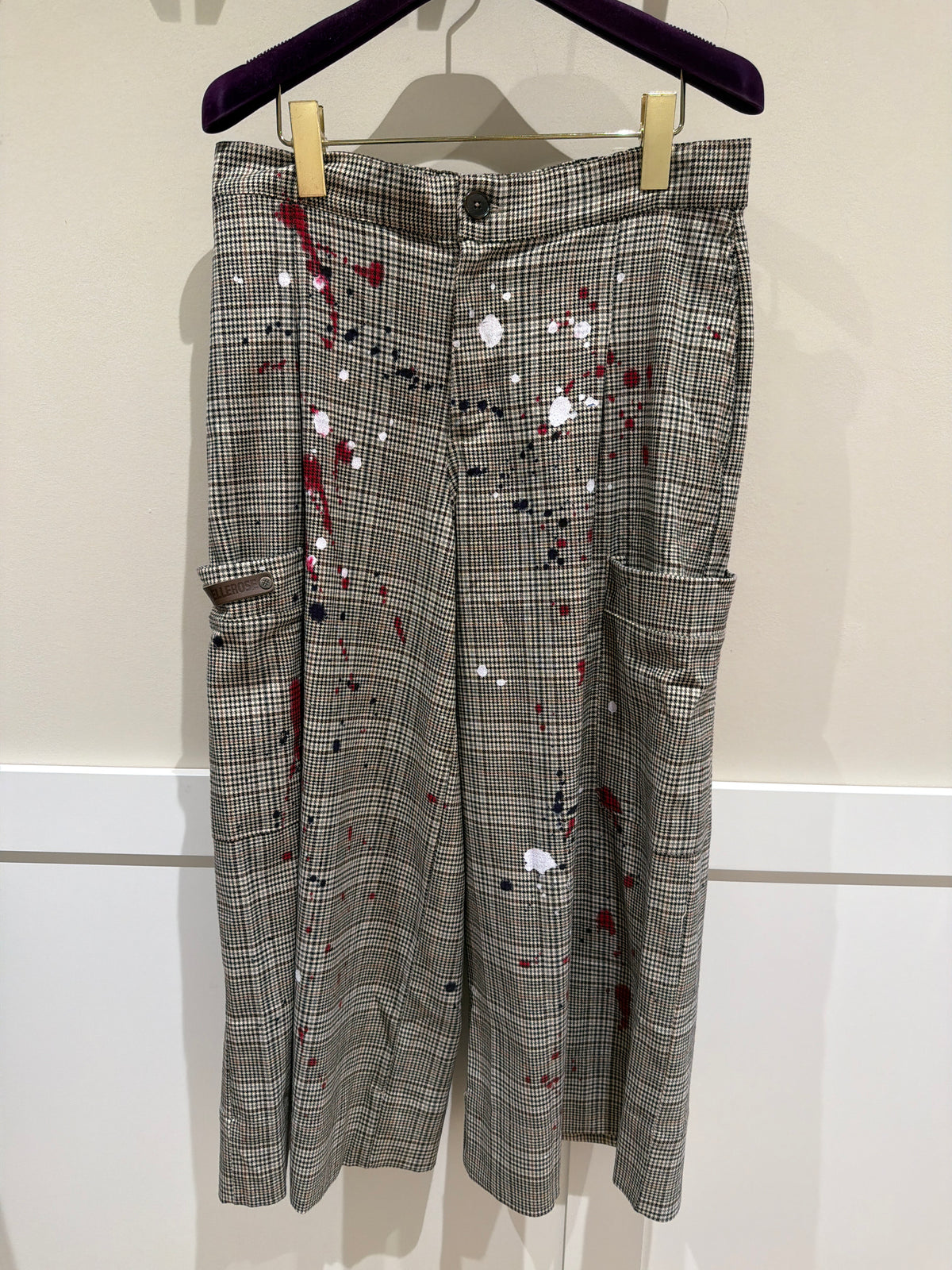 VDR Hose Culotte kariert mit Painting
