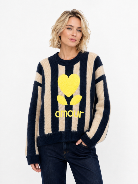 Pullover „Amour“ mit gesticktem Herz