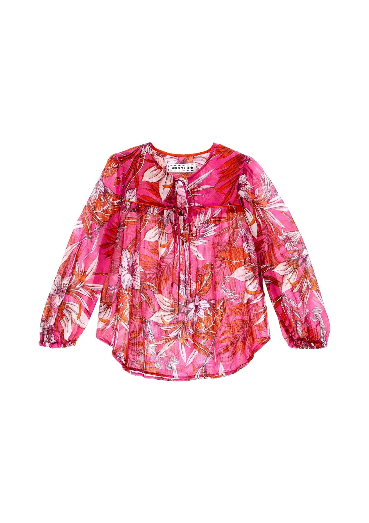 Shirtaporter Bluse Ibiskus Pink