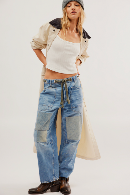 Free people Moxie Low Slung Trust blue