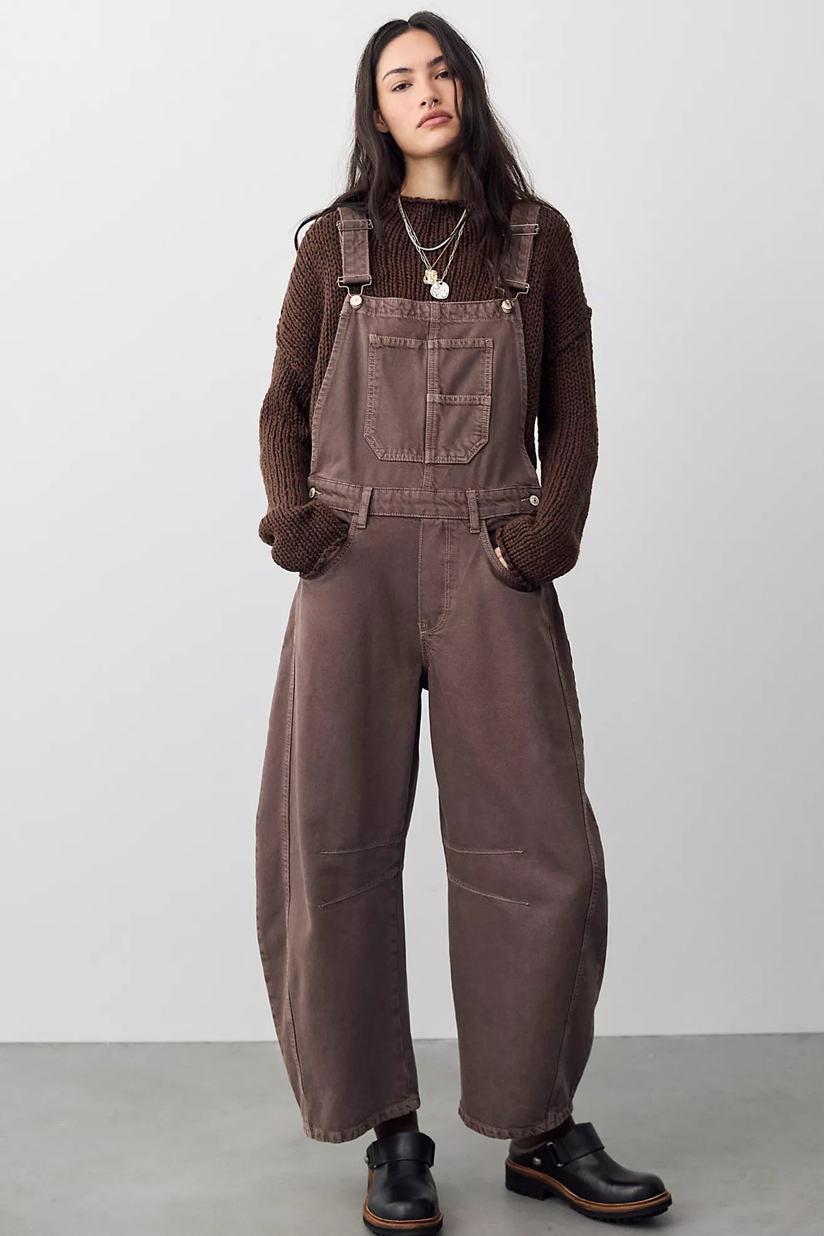 Free People Good Luck Overall Chocolate Mousse