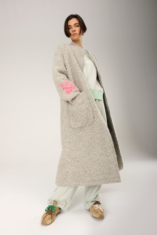 Liv Bergen Coat Split Light grey