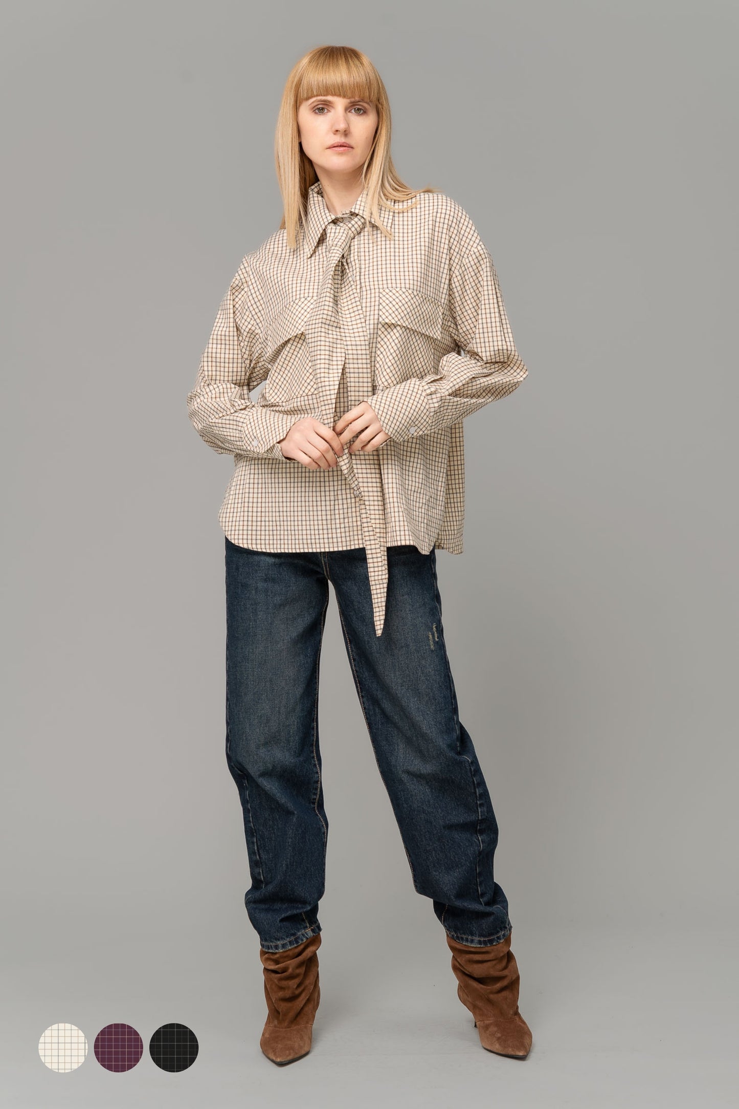 Noumeno Shirt mit Taschen und Schleife