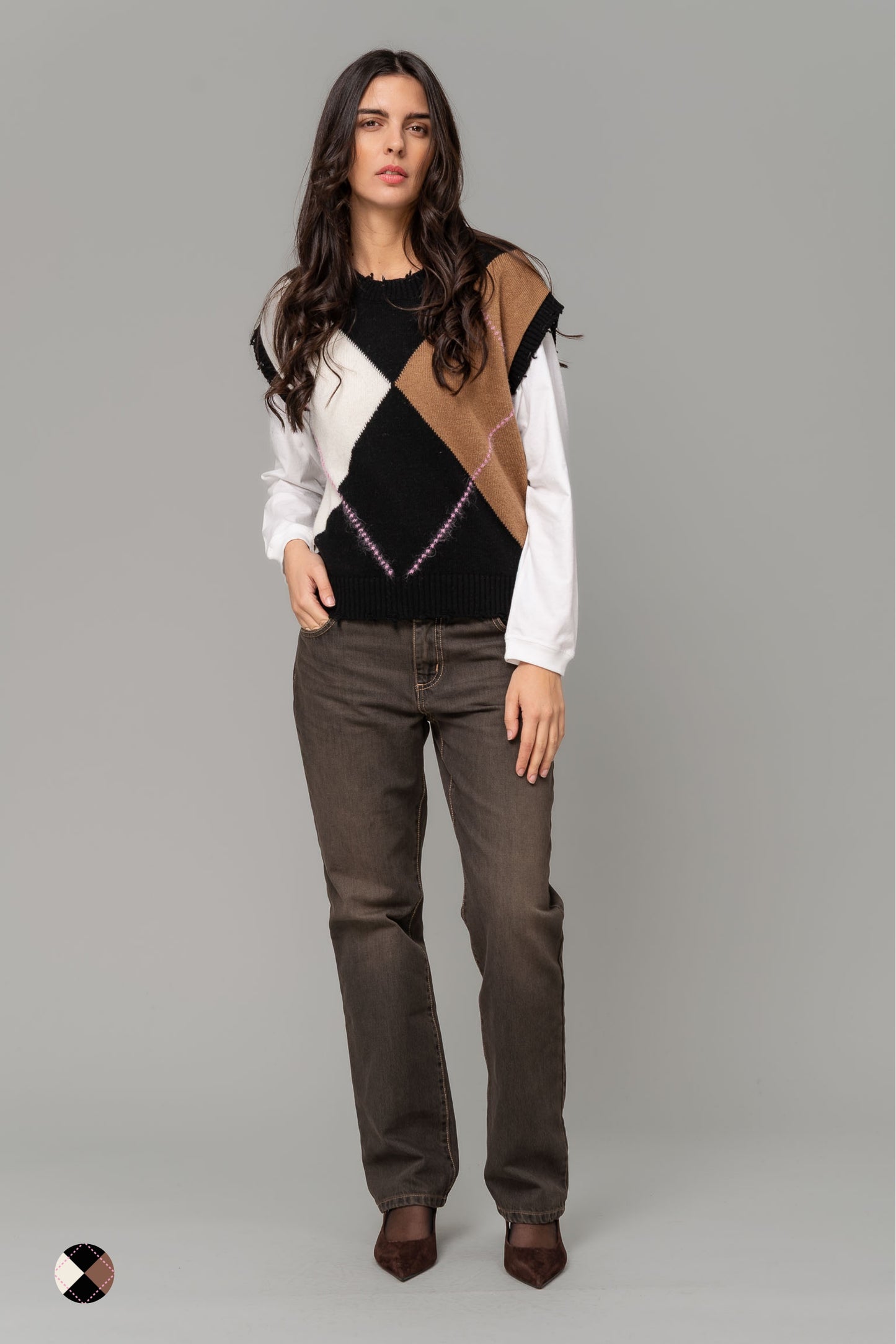 Noumeno Diamond Pattern Vest