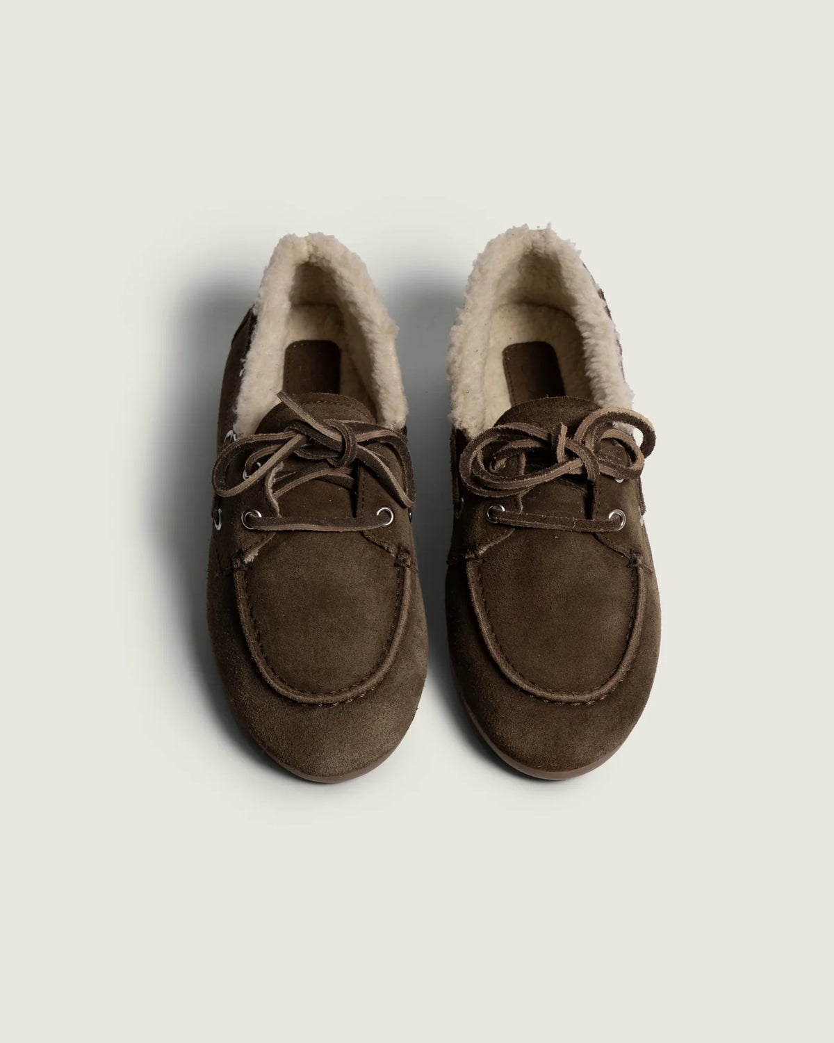 Posa Boat Loafer Brushed Fur Dark Brown