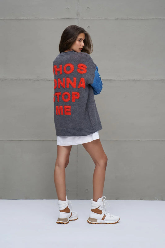 VDR Knit Sweater Green Blue - Orange Blue