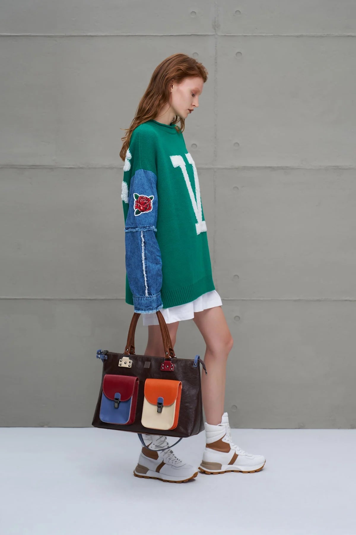 VDR Knit Sweater Green Blue - Orange Blue