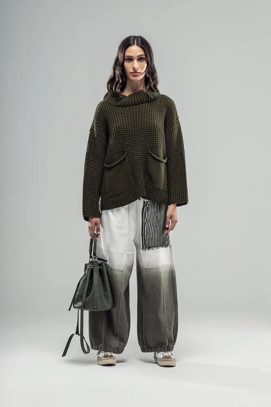 VDR Khakifarbener Strickpullover