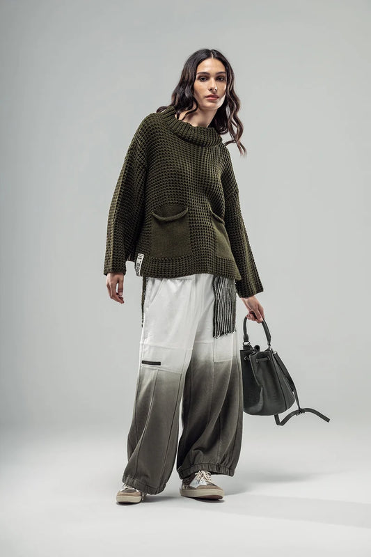 VDR Khakifarbener Strickpullover
