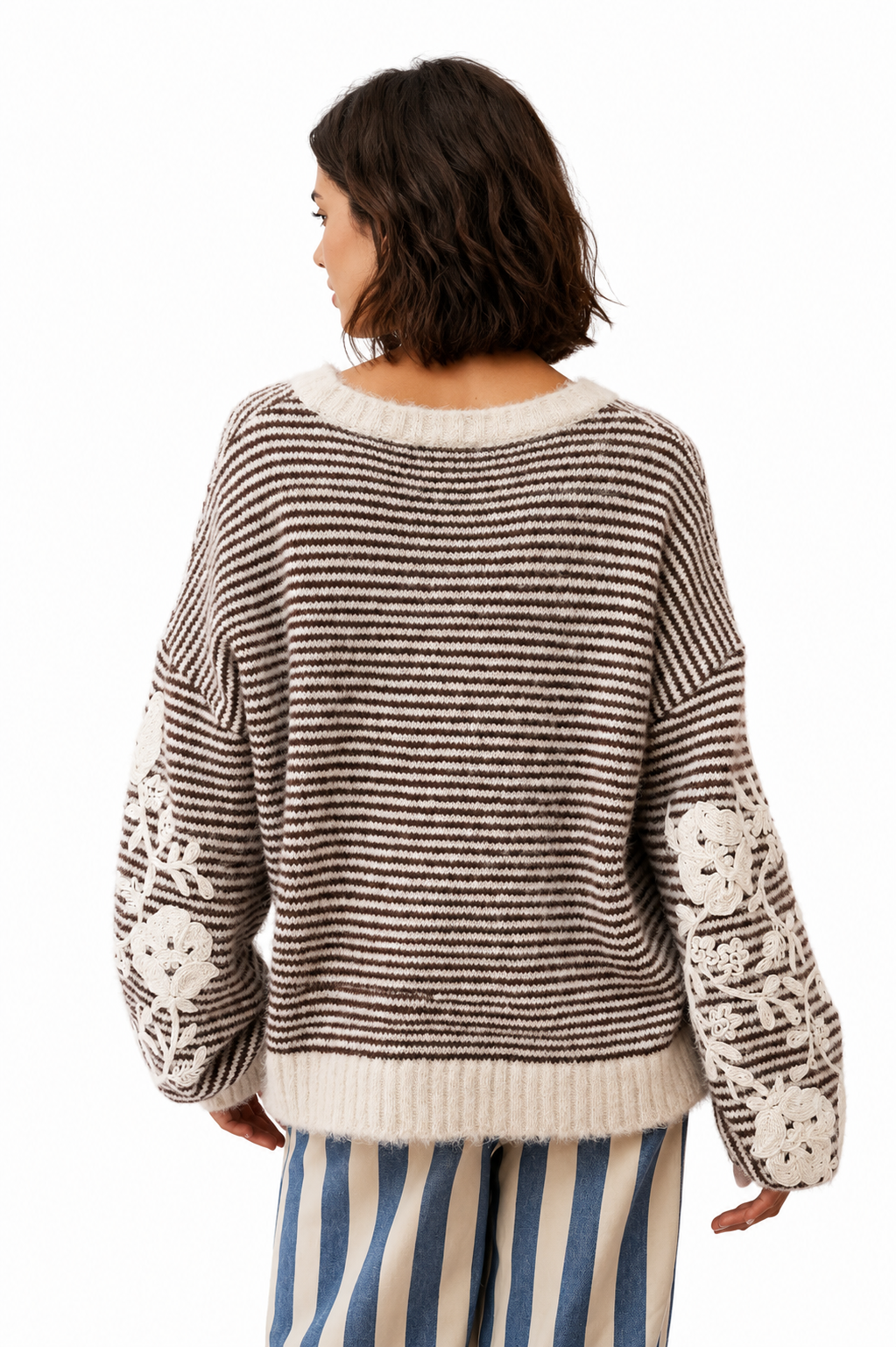 Gestreifter Strick-Pullover AUDREY