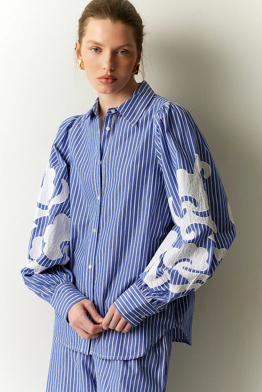 Bluse BSB Streifen blau/weiß