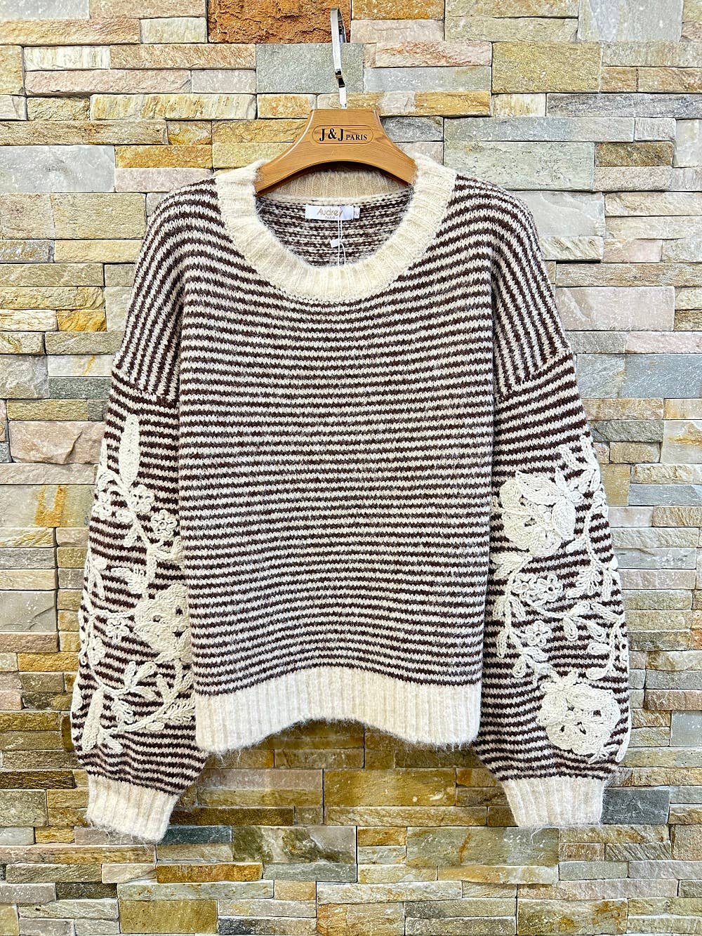 Gestreifter Strick-Pullover AUDREY