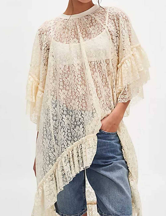 Oversize Lace-Shirt Super-Stretch