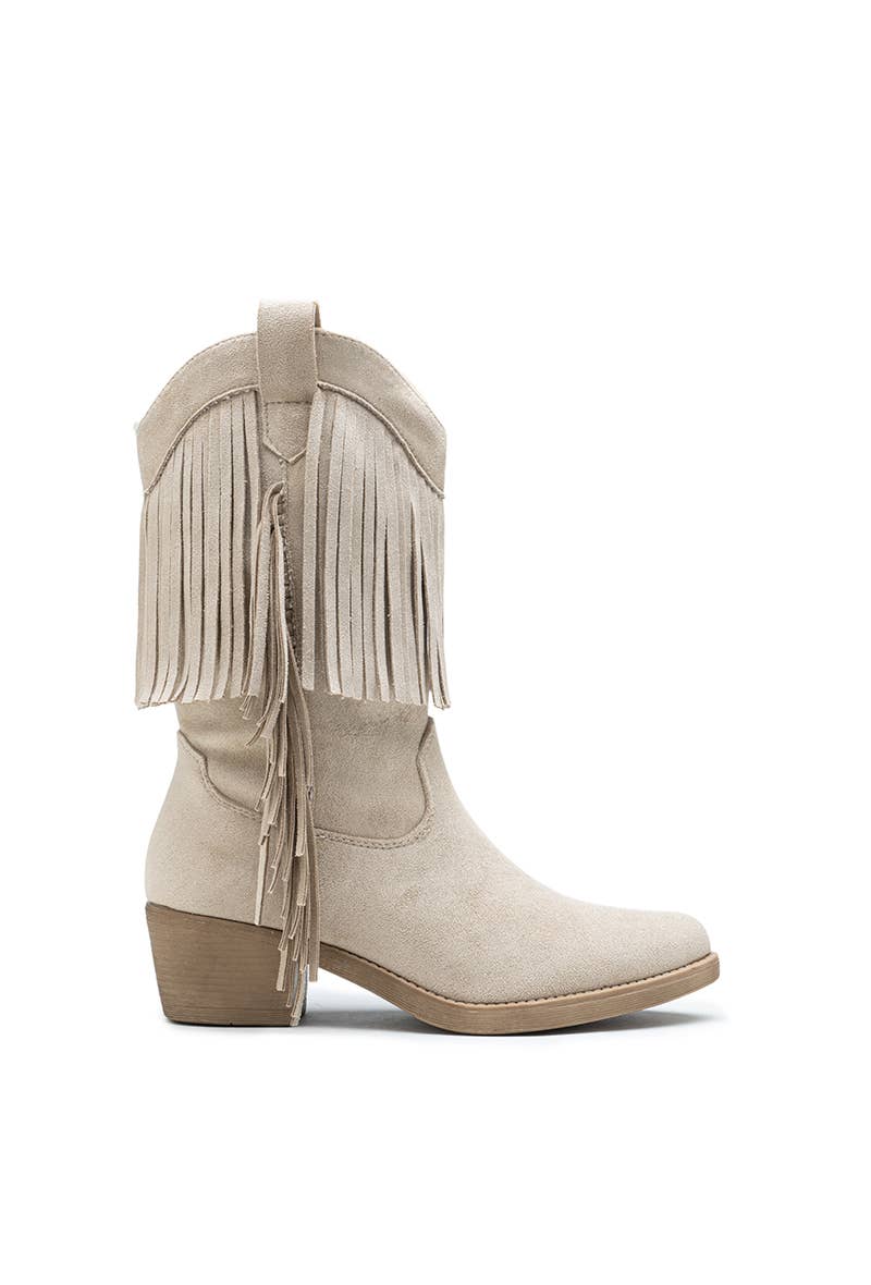 Westernstiefel mit Fransen aus Wildlederimitat – HQ388