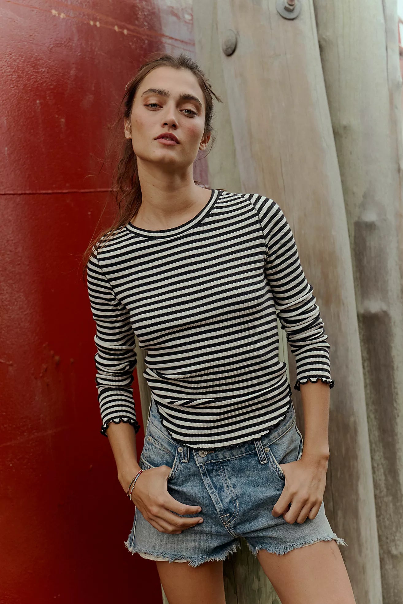 Free People Easy Does It Striped Tee