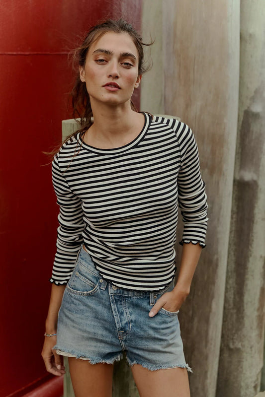 Free People Easy Does It Striped Tee