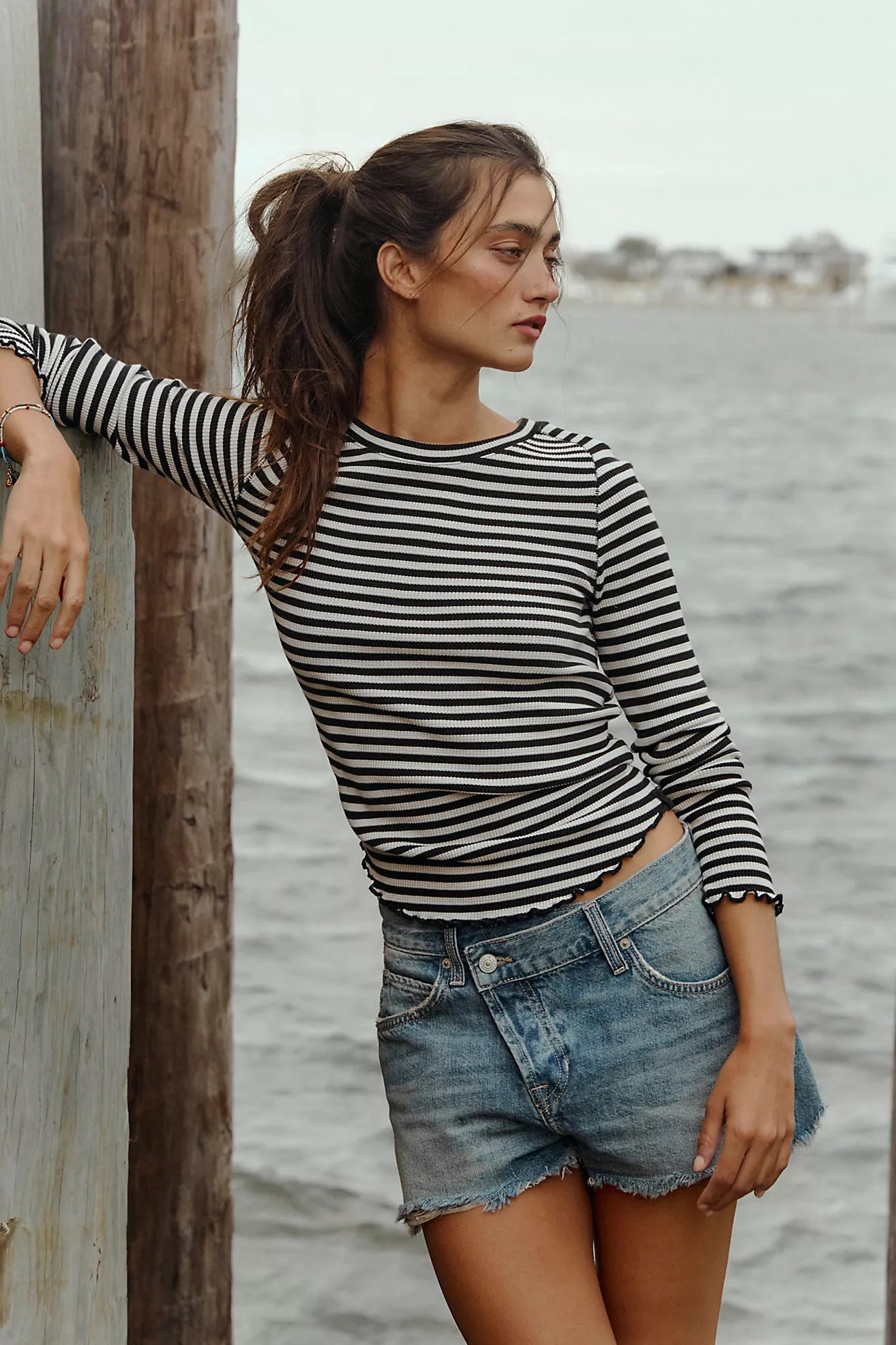 Free People Easy Does It Striped Tee