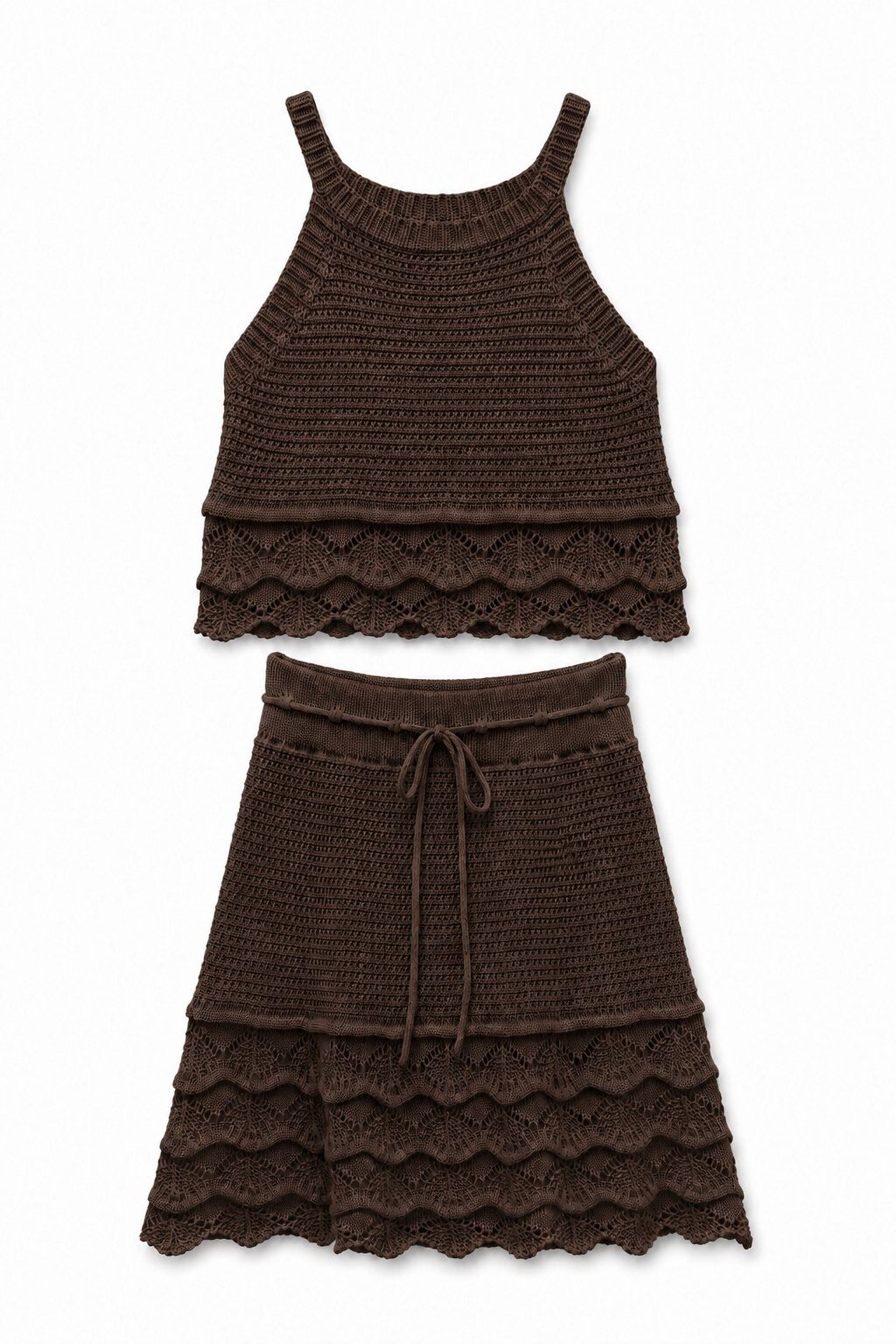 Strick Halter-Top mit Lochmuster