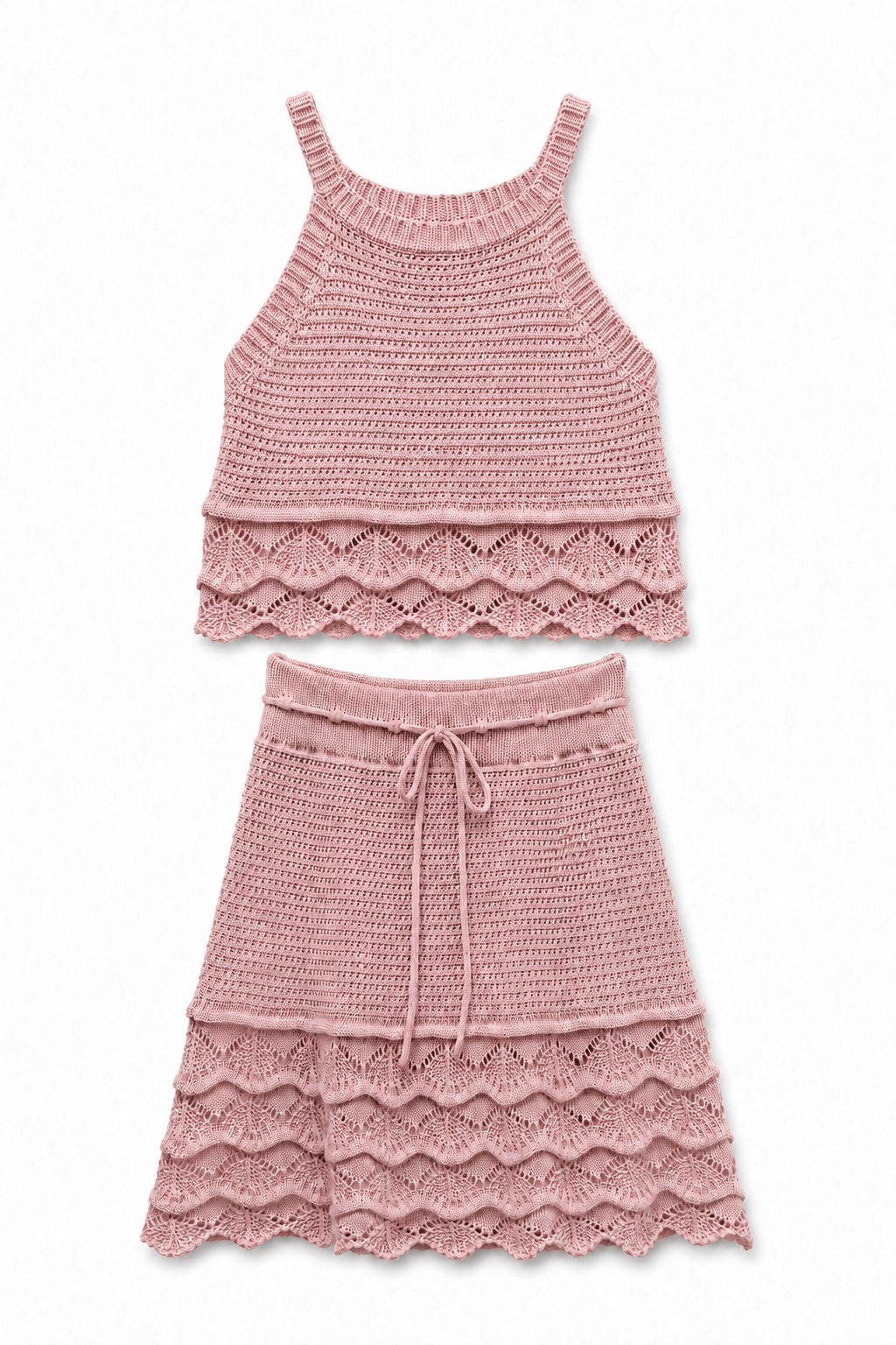 Strick Halter-Top mit Lochmuster
