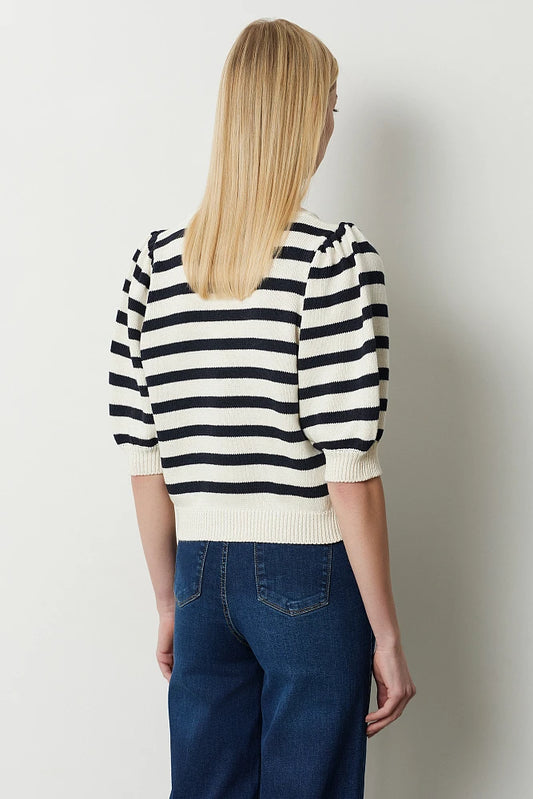 Pullover Gestreift Black-Off/White BSB