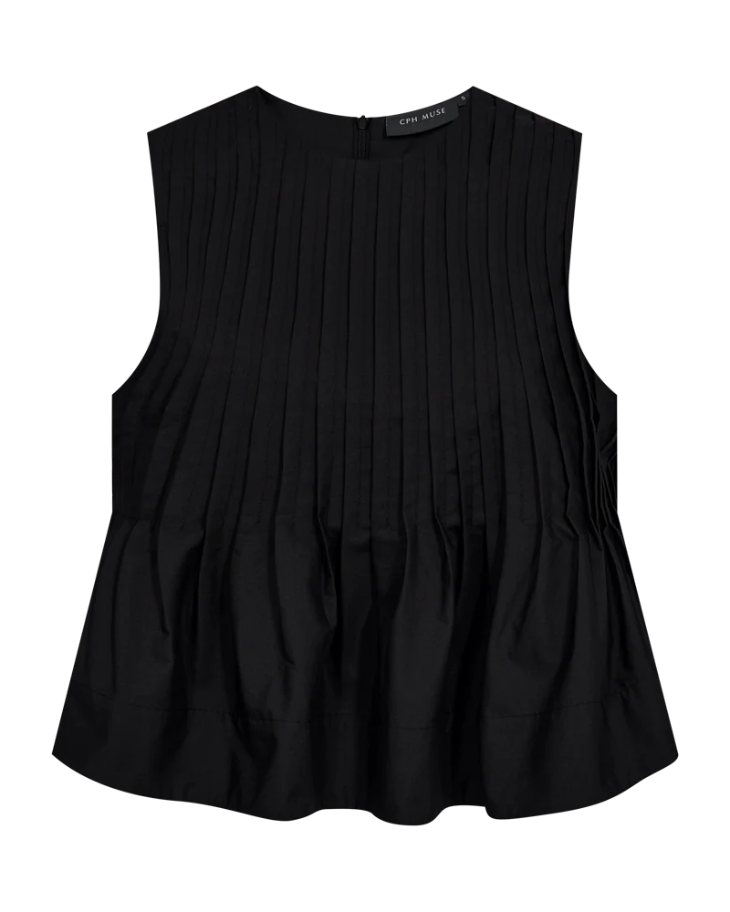 Copenhagen Muse pleat blouse Black