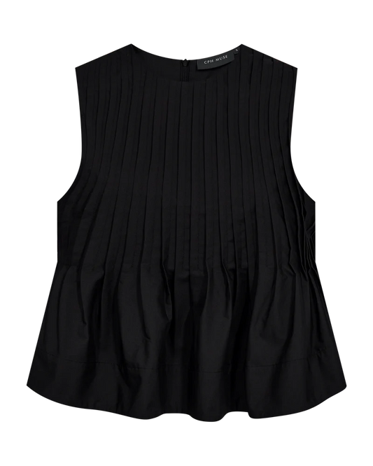 Copenhagen Muse pleat blouse Black