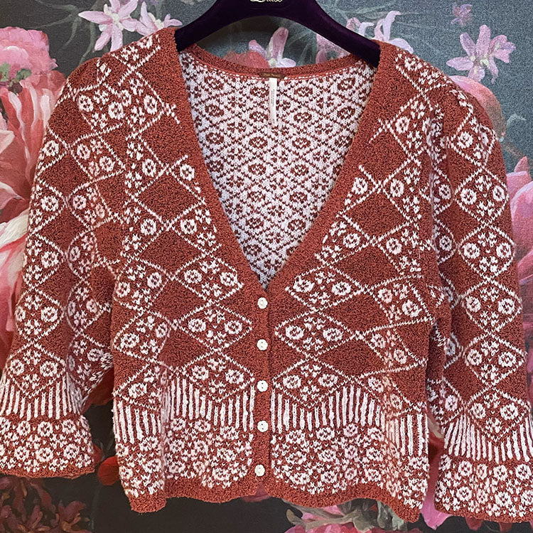 Free people Cardigan Geo floral